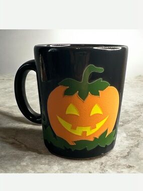 Waechtersbach black mug with handle Halloween pumpkin